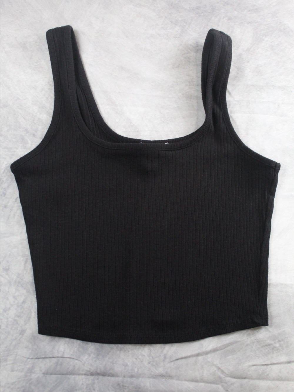 Bozzolo Black Ribbed Crop Tank Top